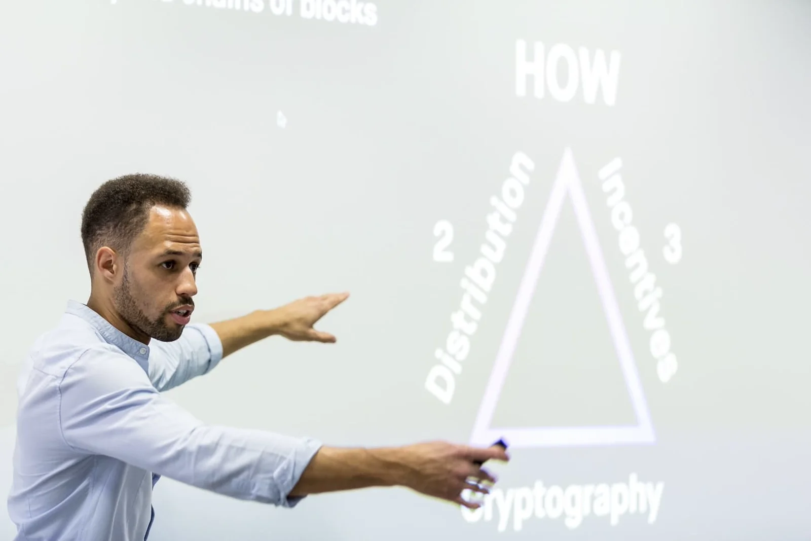 Elliott Callender presenting at a corporate workshop